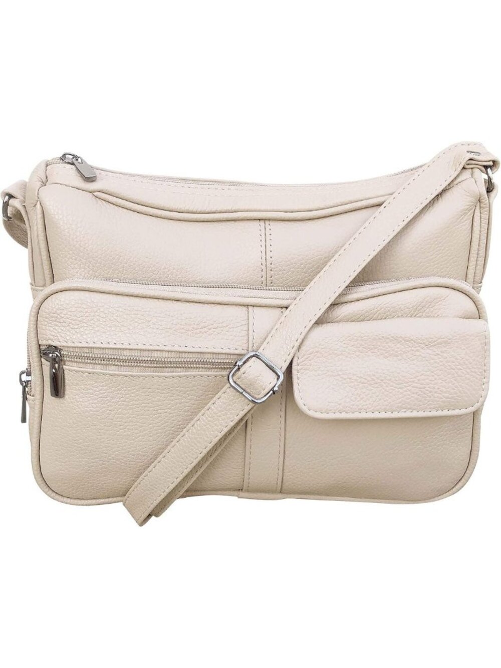 Stylish Women's Genuine Leather Crossbody Purse with Organizer and Adjustable